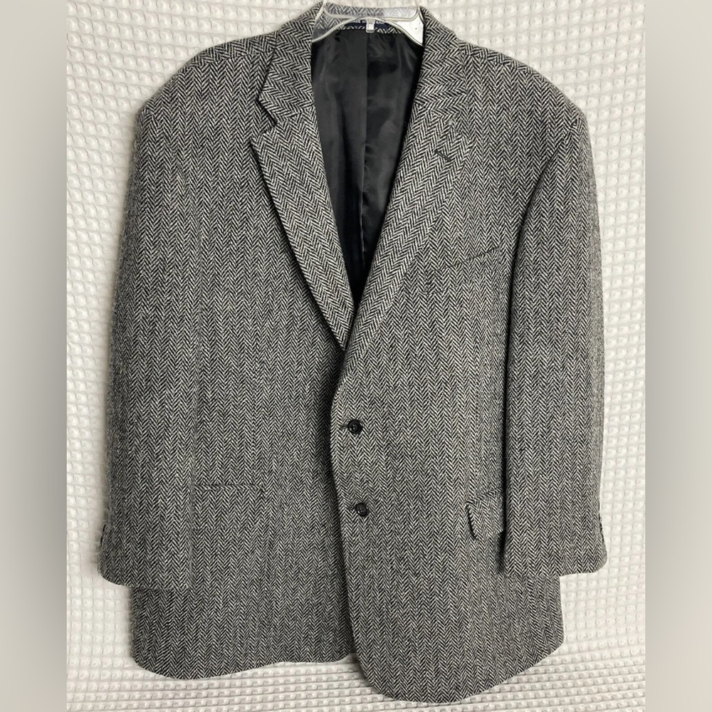 Paul Fredrick Men’s Harris Tweed Blazer 48R Herringbone Wool Sport Coat